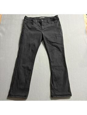 Levis 314 Shaping Straight Jeans Womens 34 Black Stretch Denim Pants